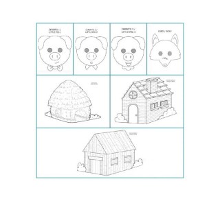 pack 4 caretas niefenvfer  tres cerditos 1400102