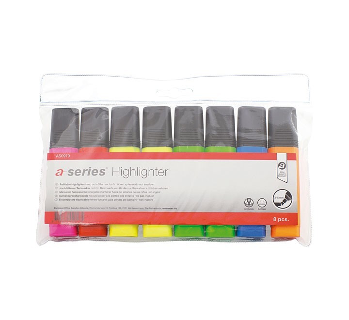 pack 8 marcadores fluorescentes a-series