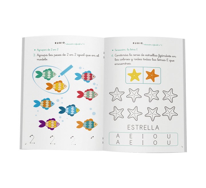 pack 10 cuadernos rubio educ. infantil pr4