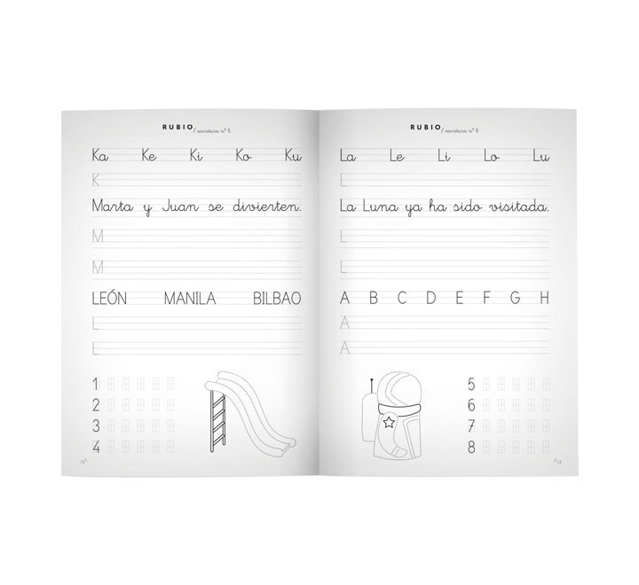 pack 10 cuadernos rubio escritura 6 c6
