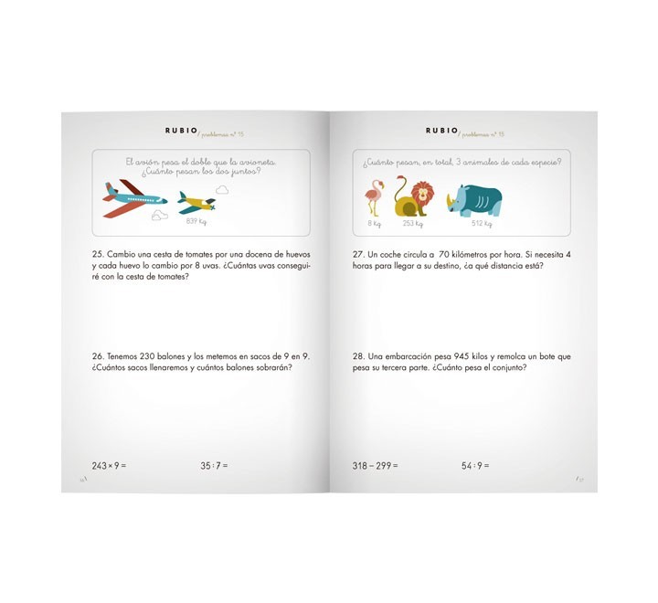 pack 10 cuadernos rubio problemas 15 p15