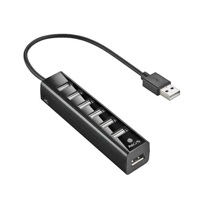 ngs hub 7 puertos 2.0 con adap.corriente