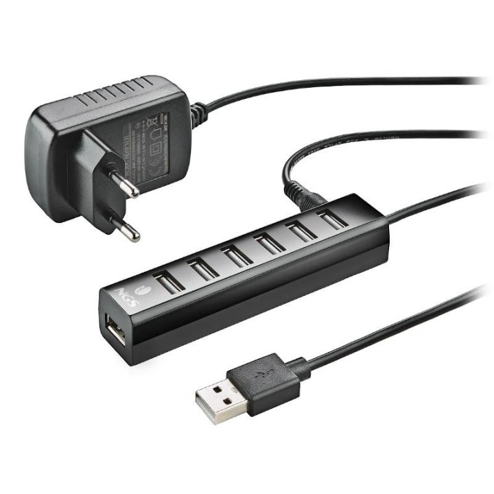 ngs hub 7 puertos 2.0 con adap.corriente