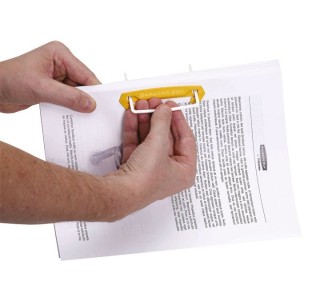 c.100 fastener plast. fellowes 97mm amarillo