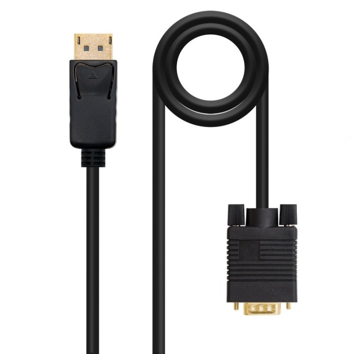 nanocable cable conversor dp a vga negro, 2 m