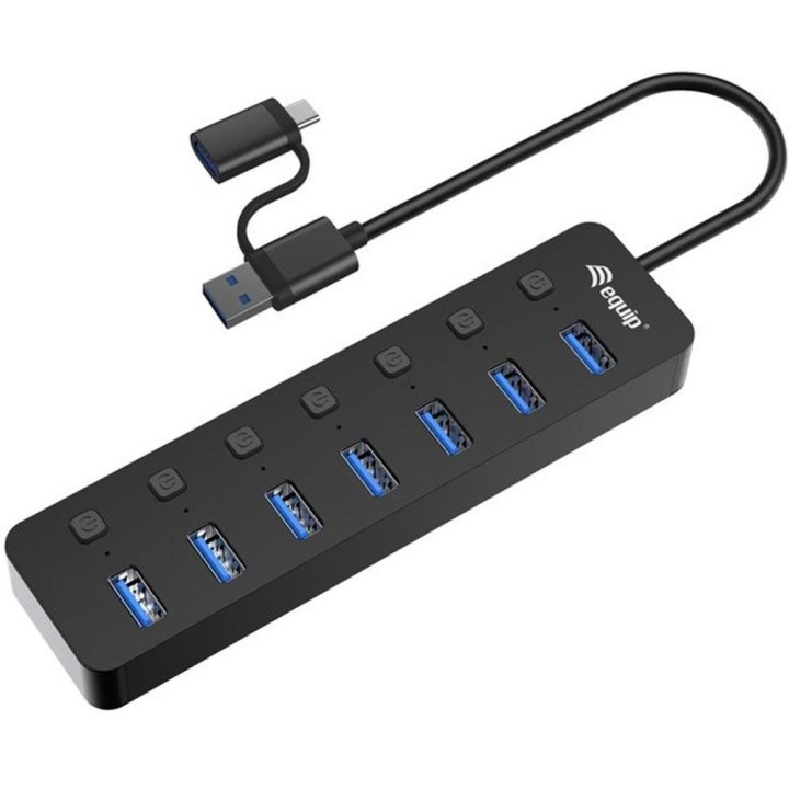 equip hub equip usb tipo a + adaptador usb tipo c 7 en 1
