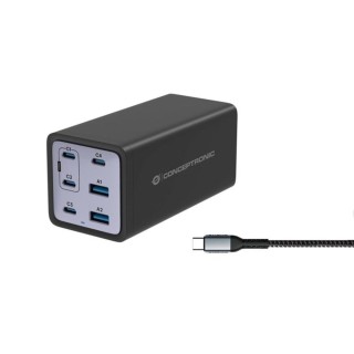 conceptronic cargador conceptronic ozul06be 200w + cable usb tipo c