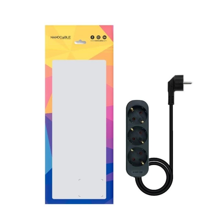 nanocable regleta de enchufes 4 tomas 1.4 m negro