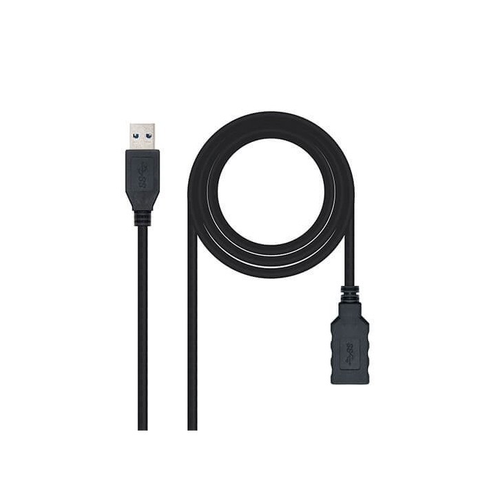 nanocable cable usb tipo a 3.0 a usb tipo a 3.0 nanocable 1m negro macho - hembra