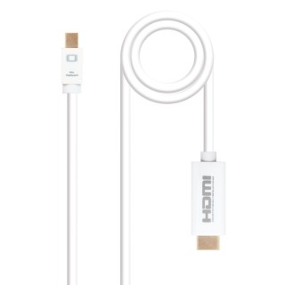 nanocable cable conversor mini dp/ hdmi 2 m blanco