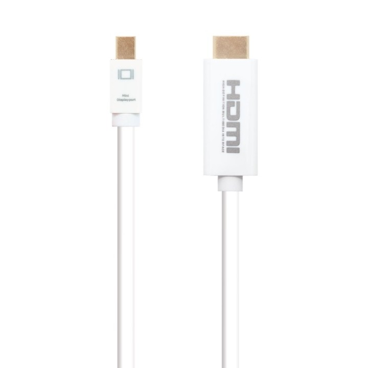 nanocable cable conversor mini dp/ hdmi 2 m blanco