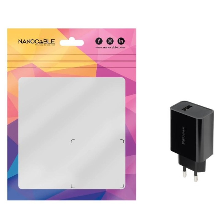 nanocable cargador 1 x usb 5v-2.1a negro