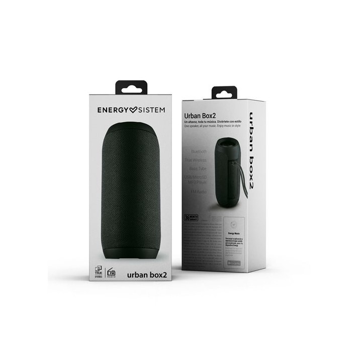 altavoz energy sistem urban box 2 onyx 10w tws bluetooth5.0 usb microsdmp3player fm