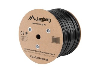 lanberg bobina para exterior lanberg cat.6 utp rj45 solido cobre fluke tested awg23 305m negro